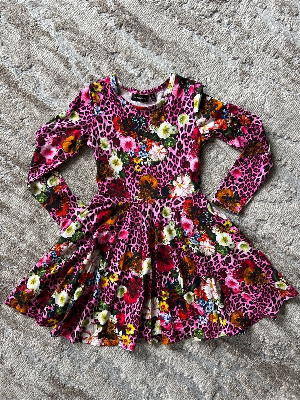 Rock Your Baby Pink Cheetah Floral Dress
